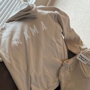 MNML Cream Hoodie with MAMA Print